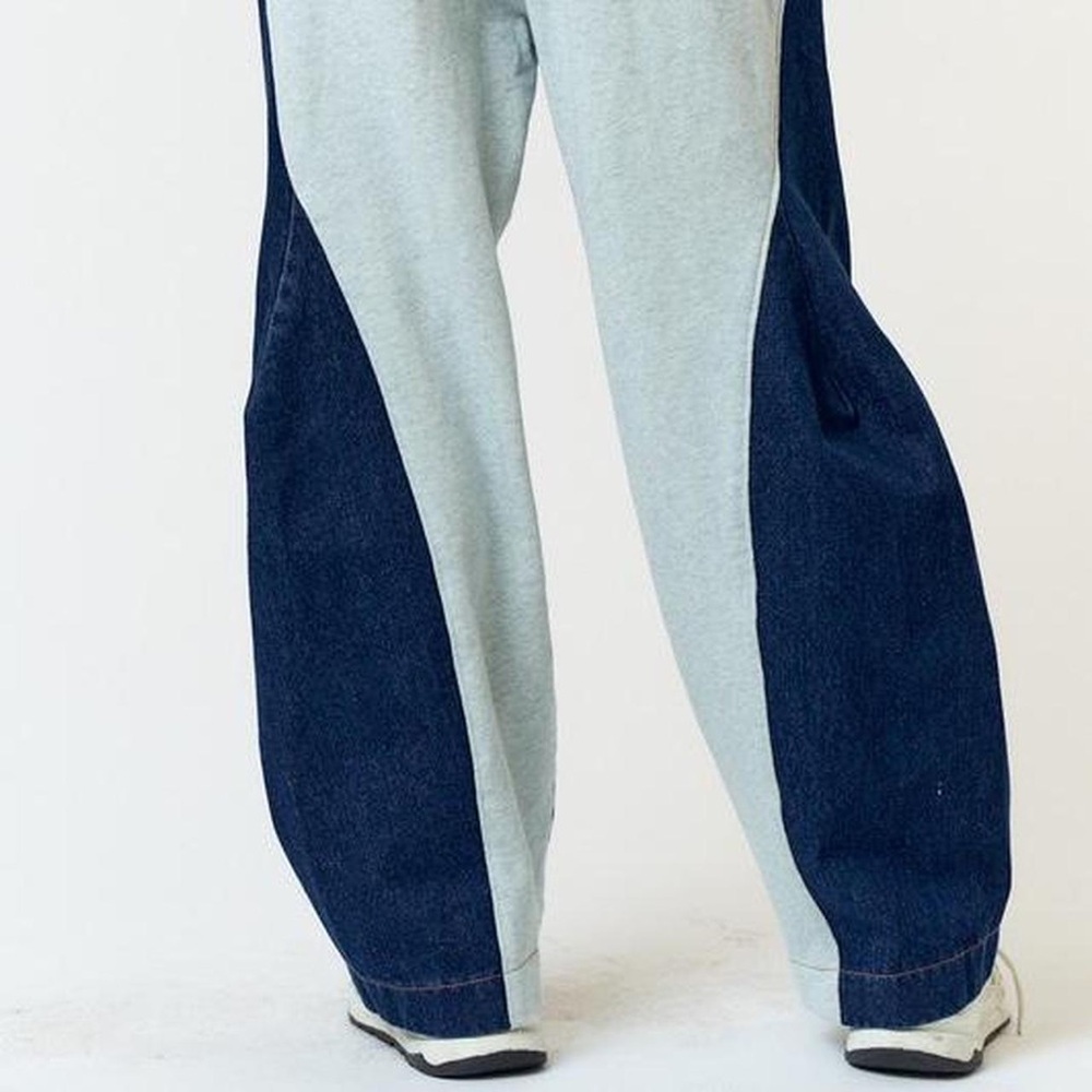 PRE-OWNED - Zara Contrasting Denim Joggers - Medium - Picture 7 of 8